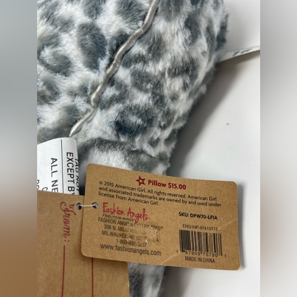 AMERICAN GIRL: Wish Pillow, Gray/White Animal Print Star. With tags, 2015 - Picture 7 of 9